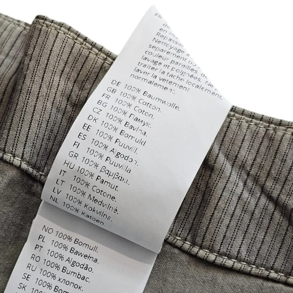 Ischiko Womens Pinstripe Trousers Pants Size 2 US 8/10 High Rise Cotton - Picture 7 of 8